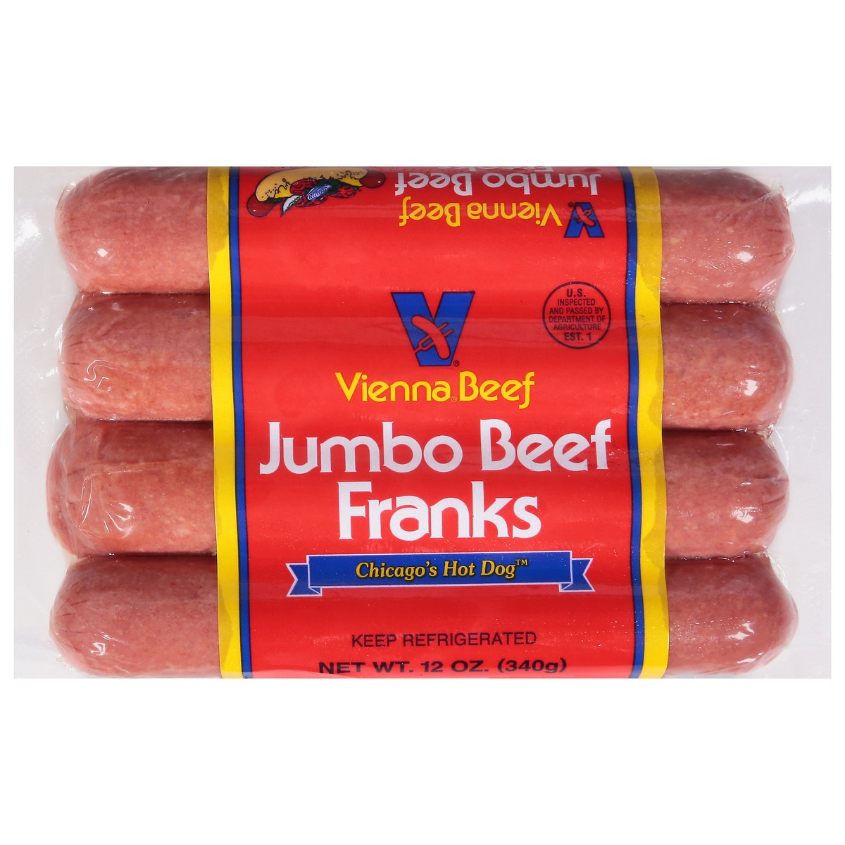 slide 1 of 9, Vienna Beef Beef Franks Jumbo 12 oz, 12 oz