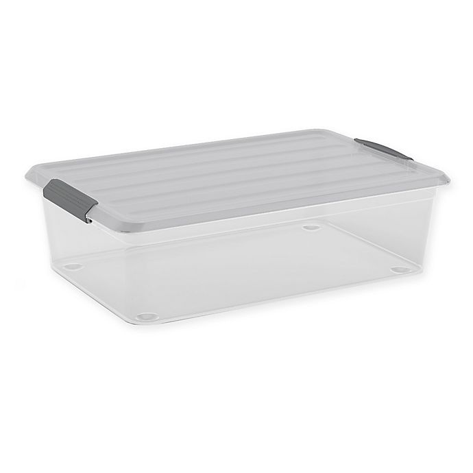 slide 1 of 1, Curver Latch Mates Storage Container with Lid - Clear/Grey, 32 qt