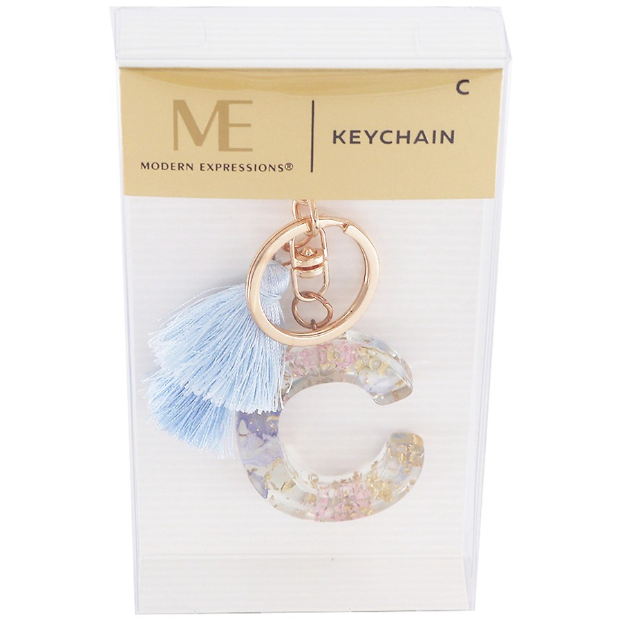 slide 1 of 1, Modern Expressions Monogram Keychain C Letter Size: 1.55x0.3x1.9 inch, 1 ct