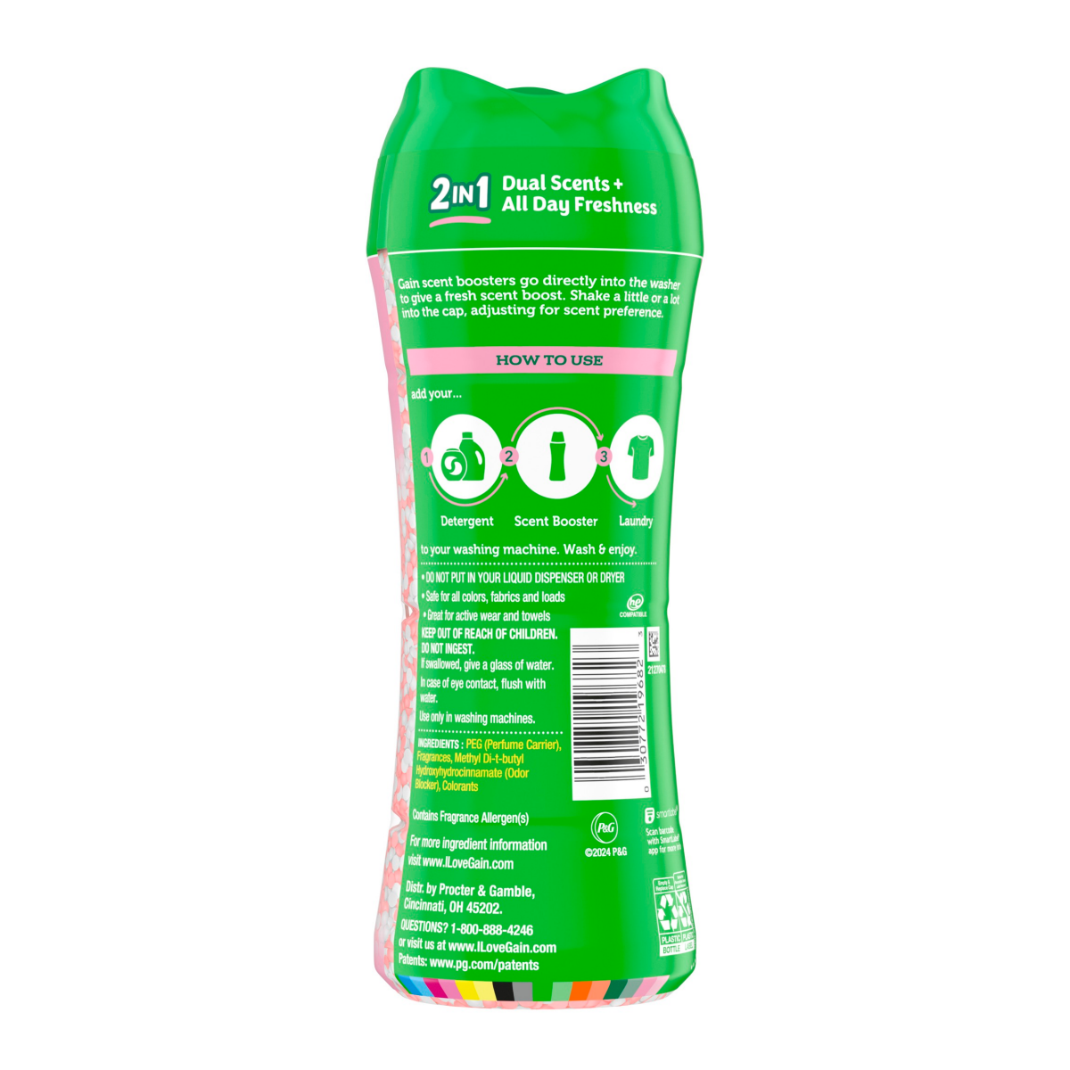 slide 2 of 8, Gain Tango 2-in-1 Laundry Scent Booster Beads, Strawberry and Shea Scent, 10.7 oz, Laundry Beads with Dual Scents Plus All Day Freshness, 10.7 oz