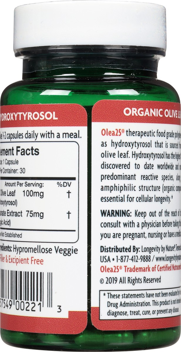 slide 2 of 10, Longevity by Nature Hydroxytyrosol Olea25 30 Capsules, 30 ct