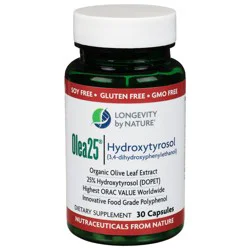 Longevity by Nature Hydroxytyrosol Olea25 30 Capsules