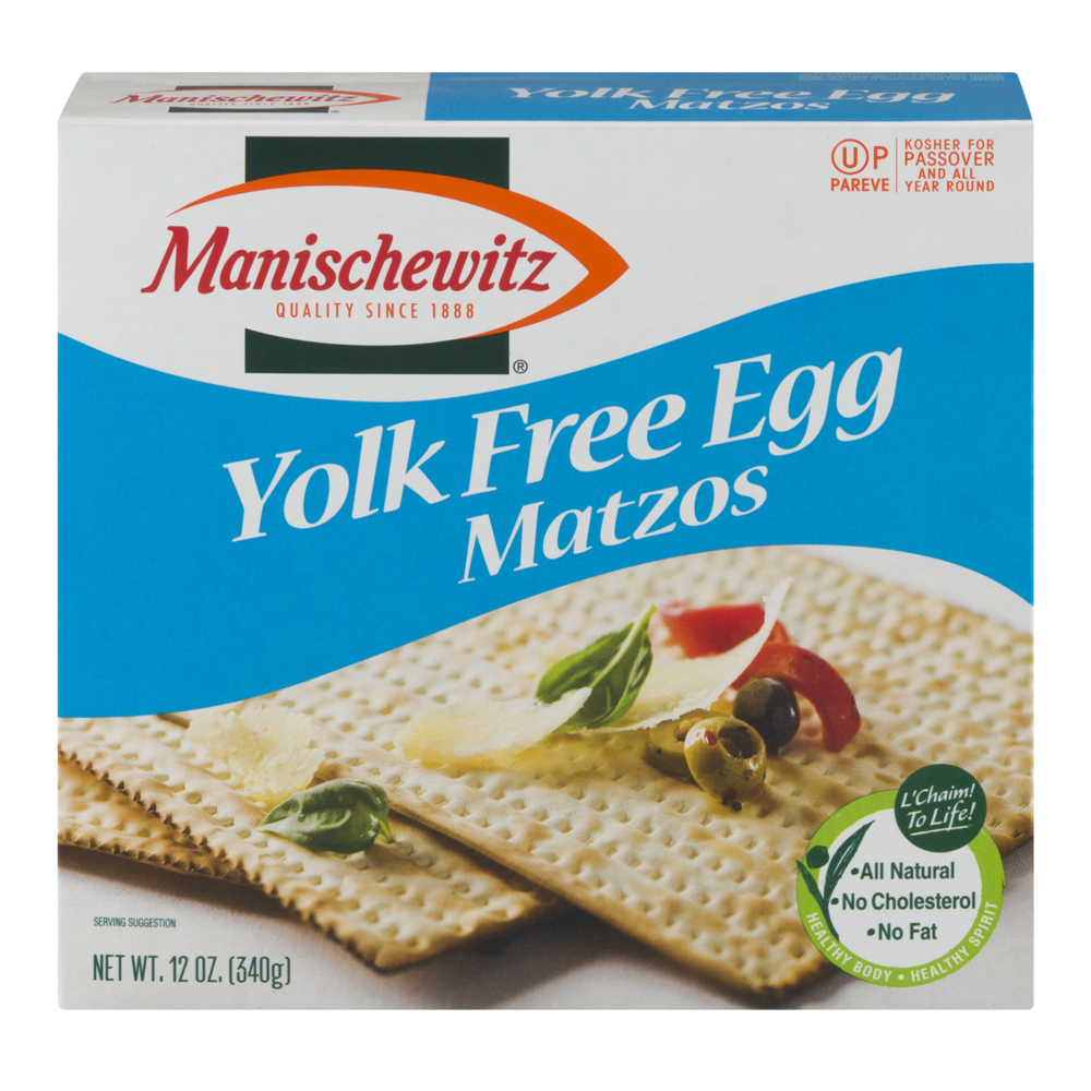 slide 1 of 1, Manischewitz Yolk Free Egg Matzos, 12 oz