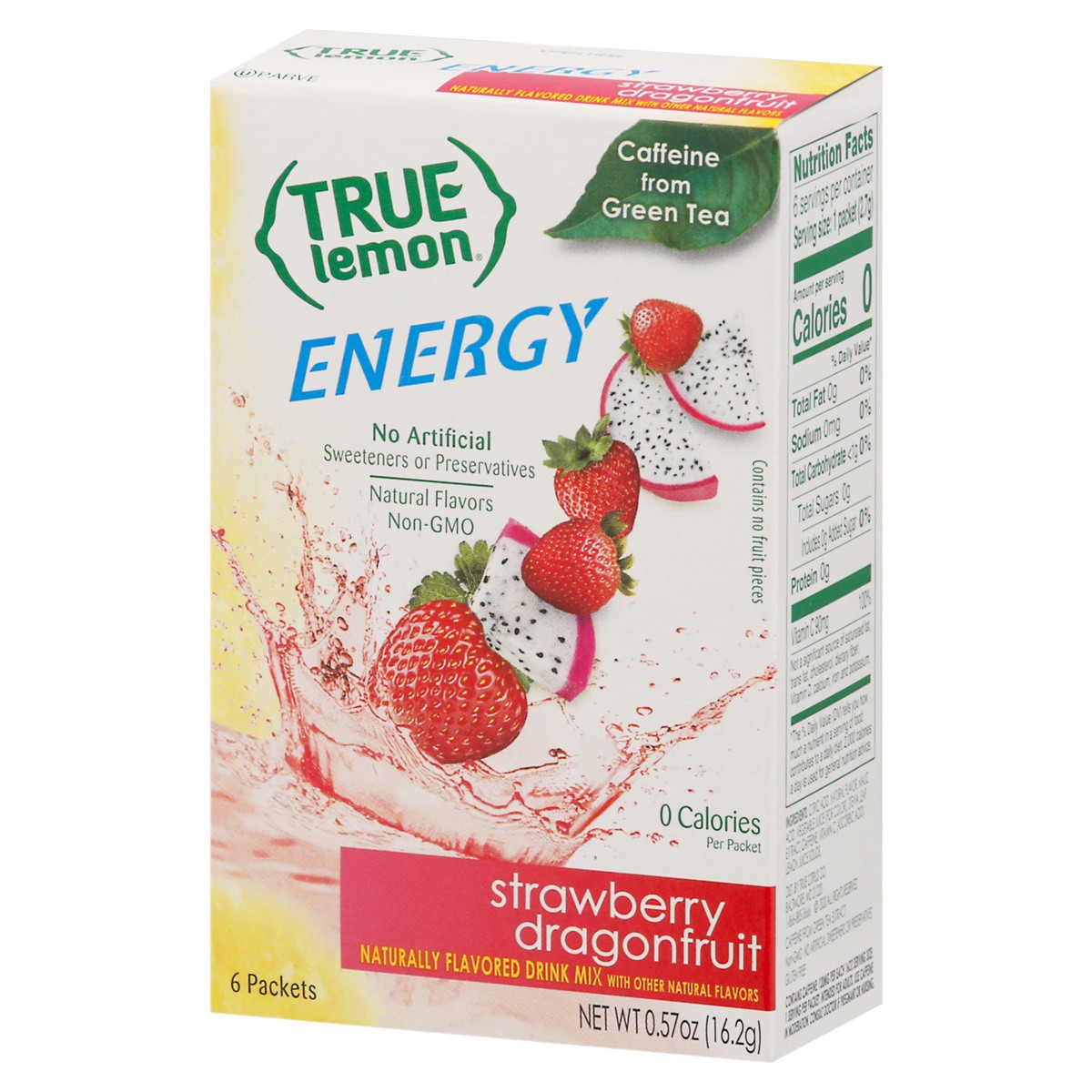 slide 7 of 9, True Lemon Energy Strawberry Dragonfruit Drink Mix 6 Packets, 0.57