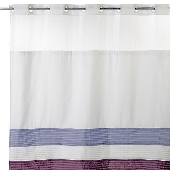 slide 1 of 1, Hookless Shower Curtain and Liner - Amethyst, 71 in x 74 in