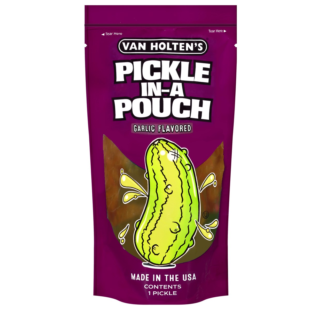 slide 1 of 13, Van Holten's Garlic Flavored Pickle-in-a-Pouch 1 ea, 1 ct