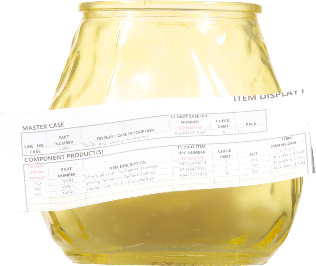 slide 3 of 3, UNFI Painted Lowboys Sizzling Yellow Candle 1 ea, 1 ct