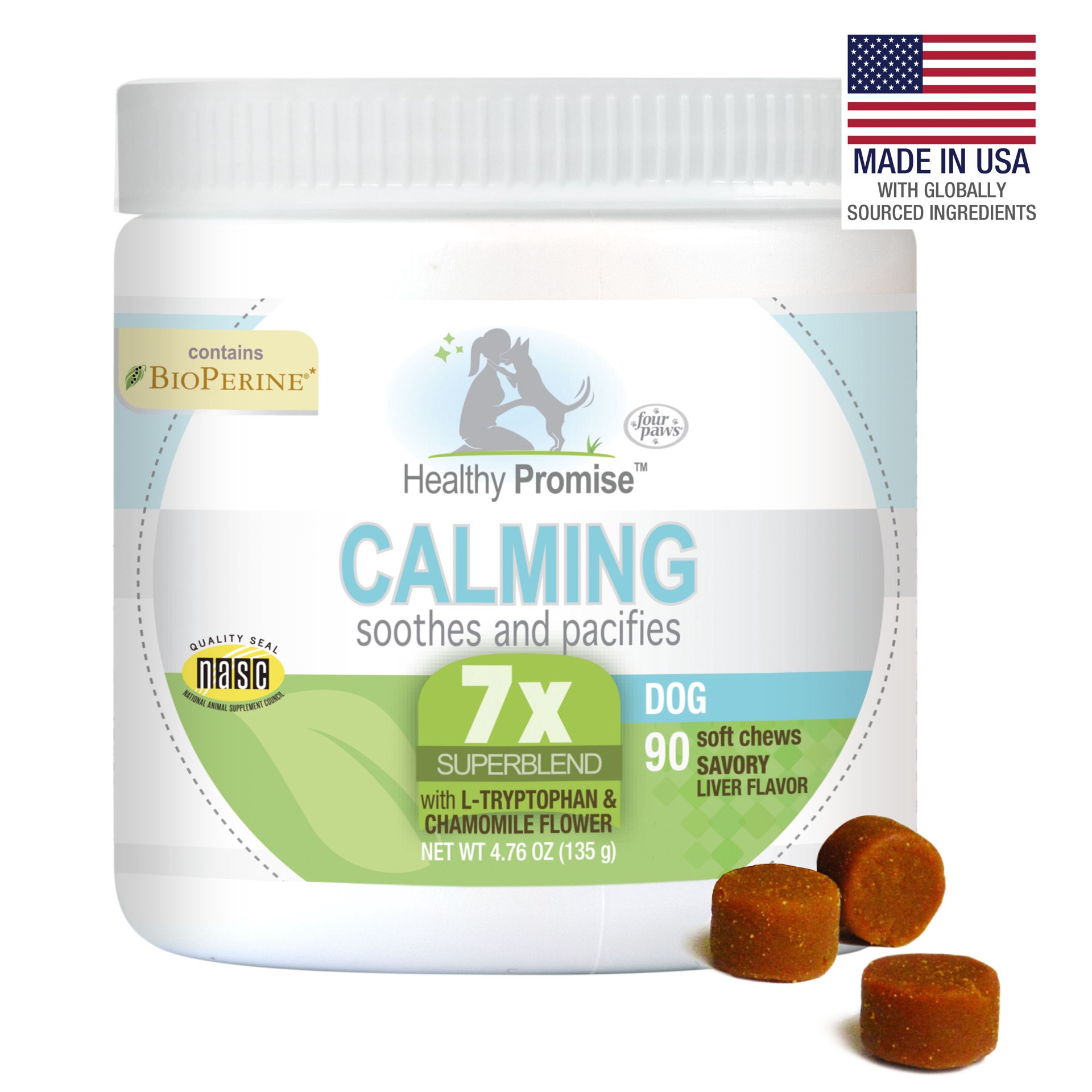 slide 9 of 10, Four Paws Healthy Promise Calming Chews for Dogs 90 Count, 90 ct