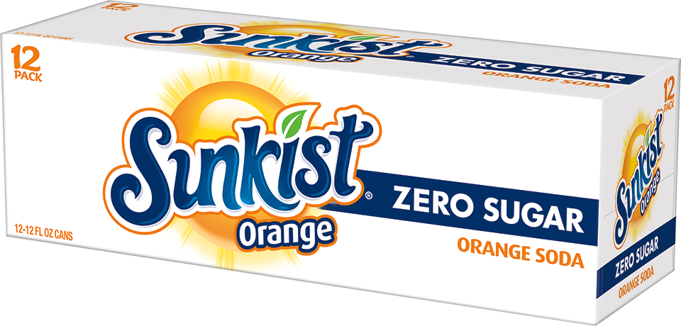 slide 2 of 5, Sunkist Zero Sugar Orange Soda 12-12 fl oz Cans, 12 ct; 12 fl oz