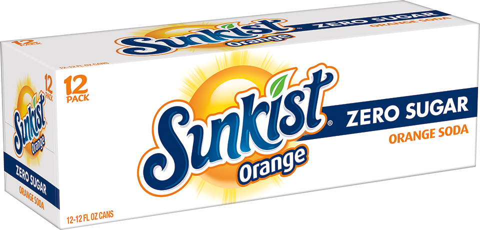 slide 4 of 5, Sunkist Zero Sugar Orange Soda 12-12 fl oz Cans, 12 ct; 12 fl oz