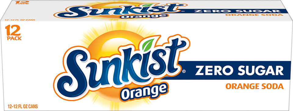 slide 5 of 5, Sunkist Zero Sugar Orange Soda - 12 ct; 12 fl oz, 12 ct; 12 fl oz