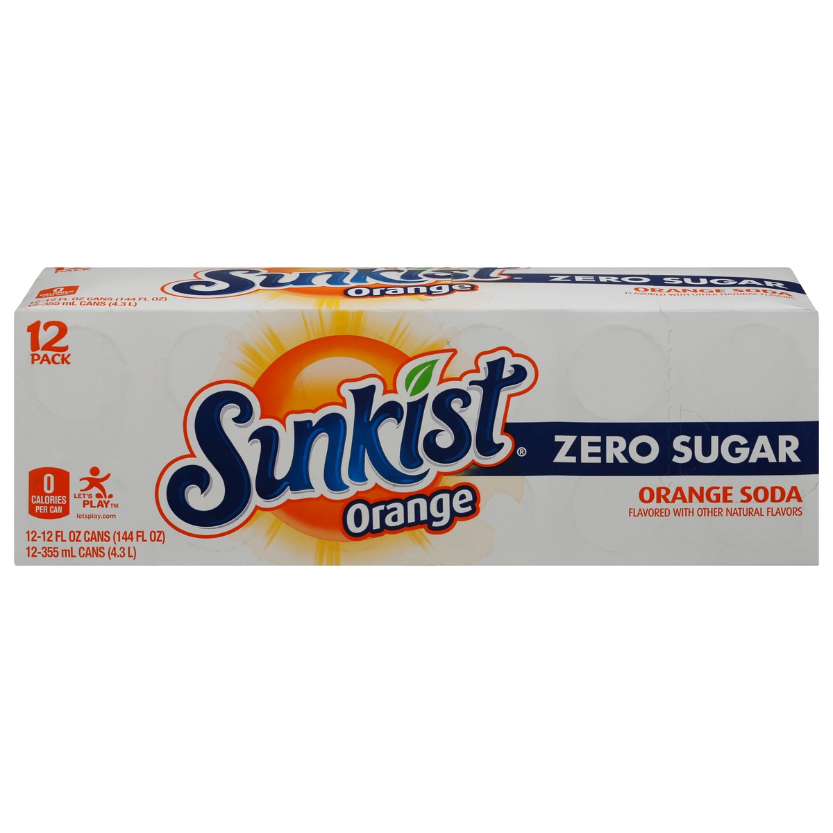 slide 1 of 3, Sunkist Zero Sugar Orange Soda - 12PK/12 fl oz Cans, 12 ct; 12 fl oz