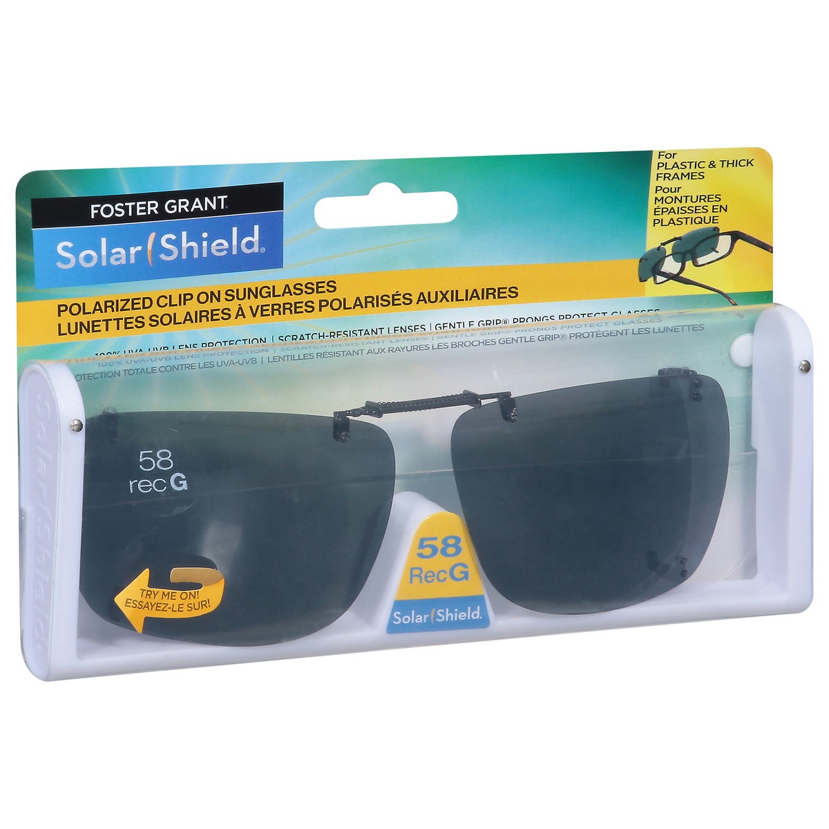 slide 10 of 13, Foster Grant Solar Shield Polarized Clip 58RecG Sunglasses 1 ea, 1 ct