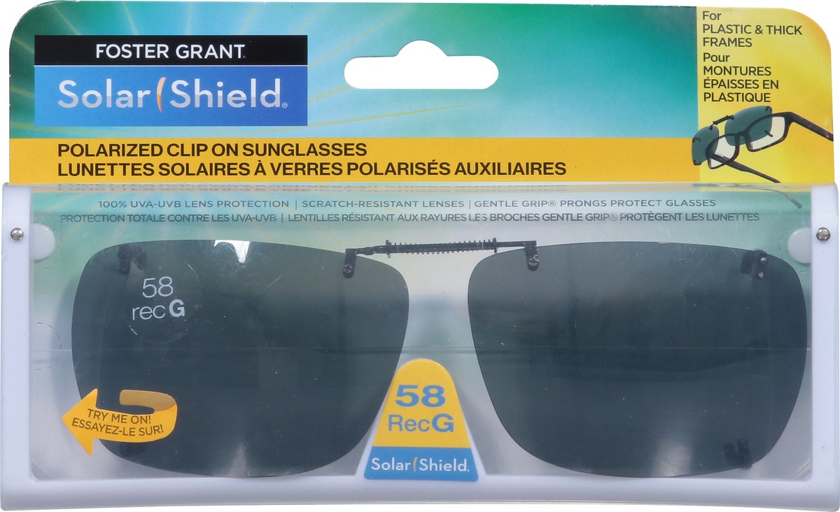 slide 9 of 13, Foster Grant Solar Shield Polarized Clip 58RecG Sunglasses 1 ea, 1 ct