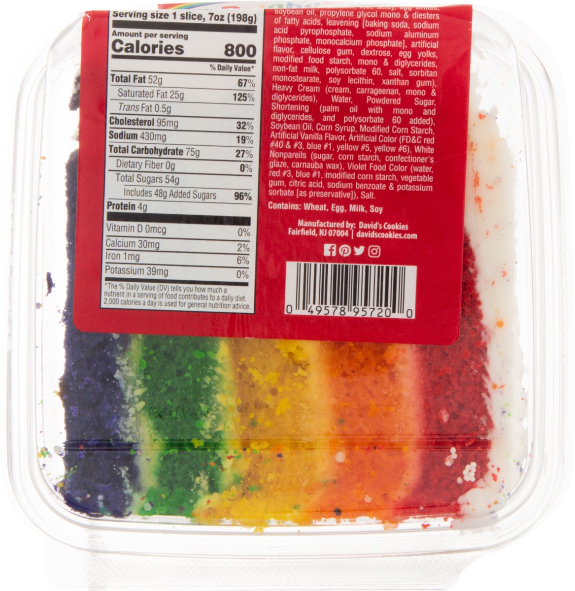 slide 3 of 11, David's Cookies Rainbow Cake 7 oz, 7 oz