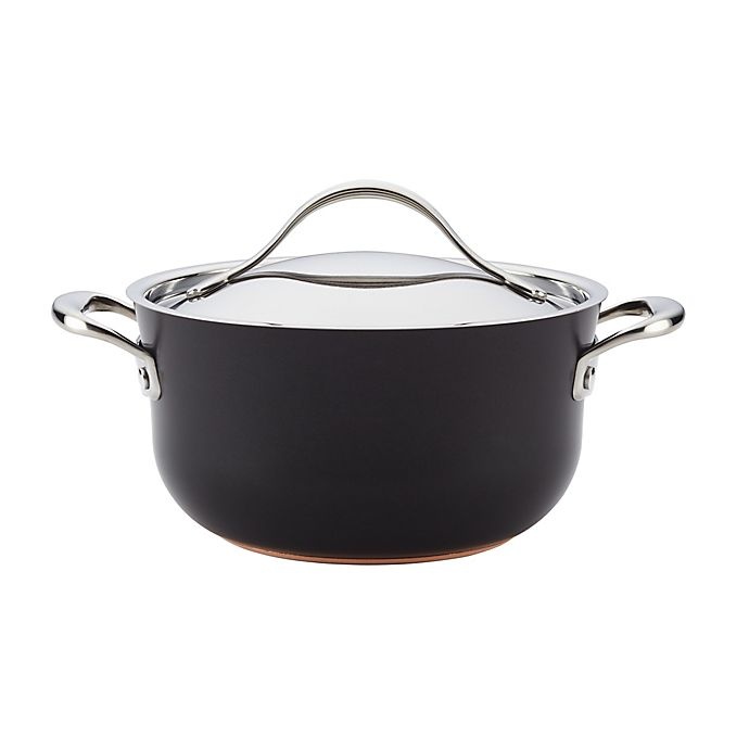 slide 1 of 3, Anolon Nouvelle Copper Luxe Nonstick Hard-Anodized Casserole Pan - Onyx, 4 qt