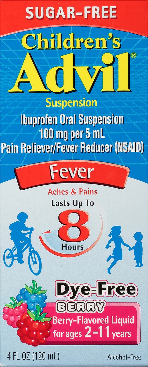 slide 6 of 7, Advil Sugarfree Berry Flavor Ibuprofen Liquid Suspension, 4 fl oz