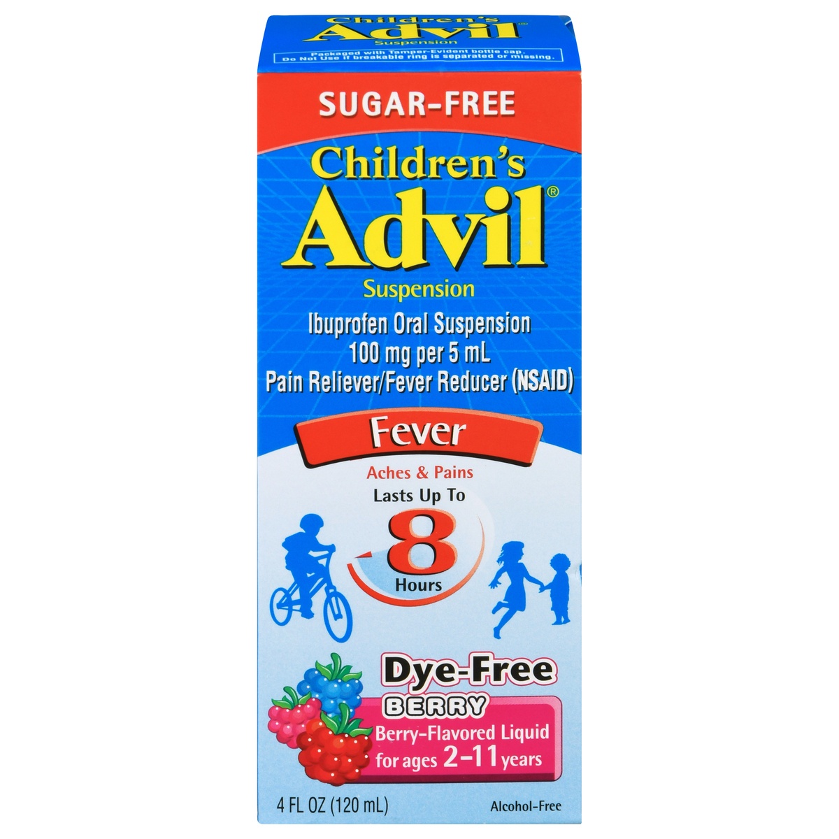 slide 1 of 6, Advil Ibuprofen Oral Suspension, Sugar-Free, Berry, 4 oz