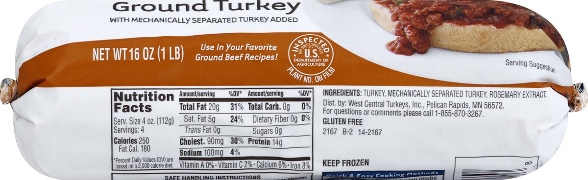 slide 5 of 5, FESTIVE Ground Turkey w/ MST Frozen- 1lb, 16 oz