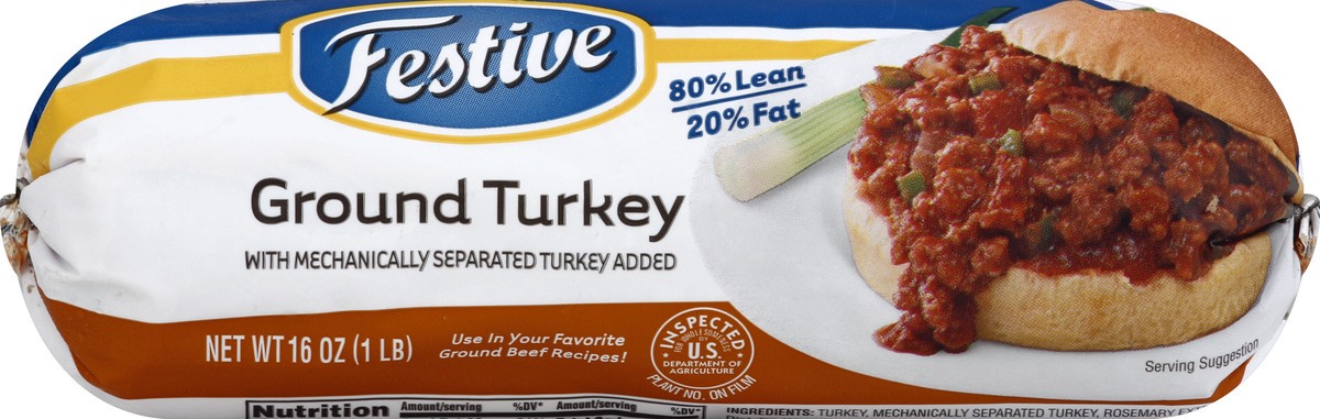 slide 4 of 5, FESTIVE Ground Turkey w/ MST Frozen- 1lb, 16 oz