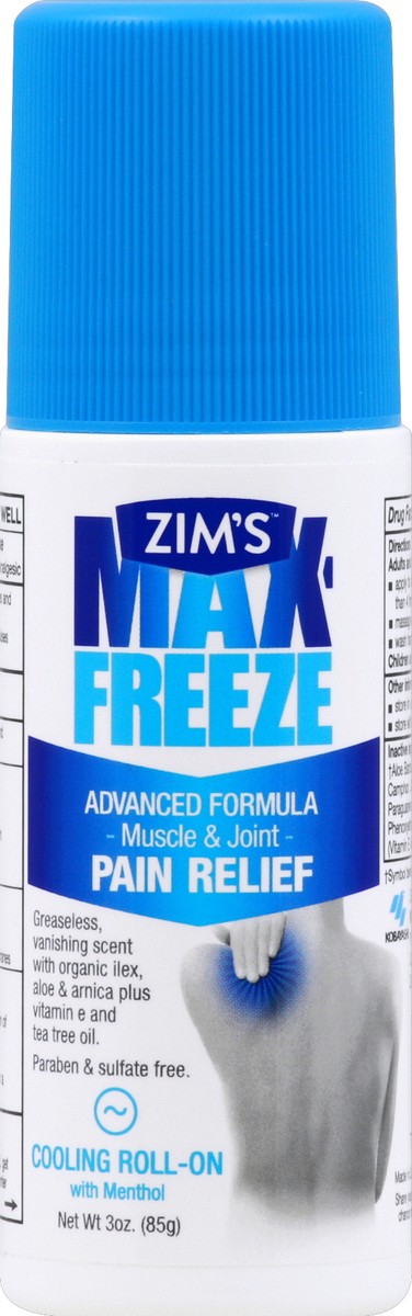 slide 2 of 2, Zim's Max-Freeze Muscle & Joint Pain Relief Roll-On, 3 oz