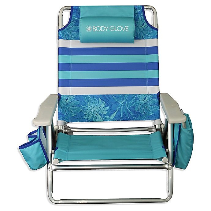 slide 2 of 2, Body Glove 5-Position Beach Chair - Blue, 1 ct