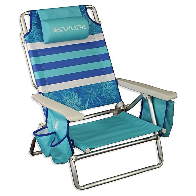 slide 1 of 2, Body Glove 5-Position Beach Chair - Blue, 1 ct