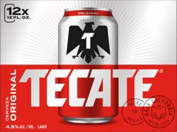 Tecate Original Mexican Lager Beer, 12 Pack, 12 fl oz Cans