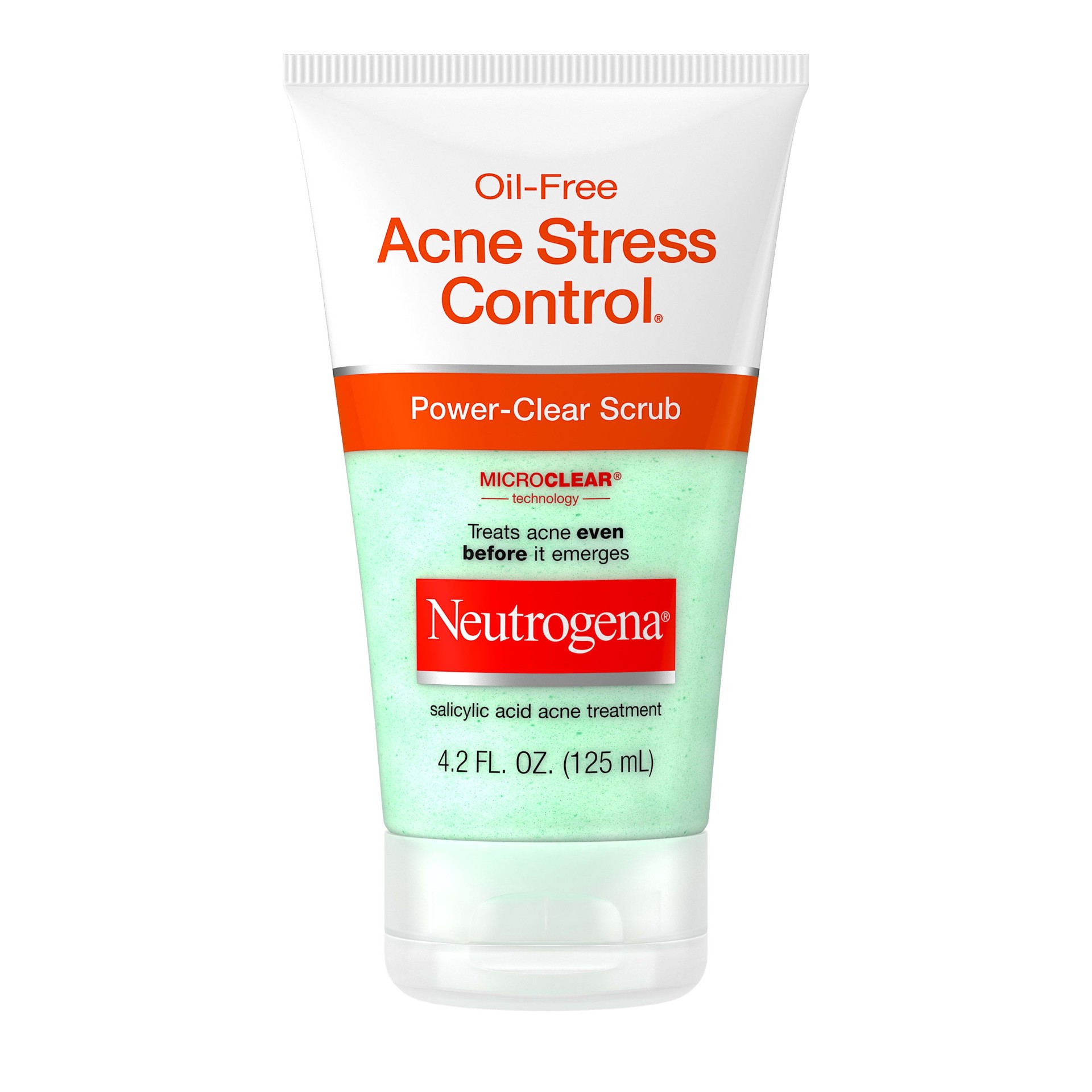 slide 1 of 6, Neutrogena Oil-Free Acne Stress Control Power-Clear Facial Scrub for Acne-Prone Skin Care - 4.2 fl oz, 4.2 fl oz