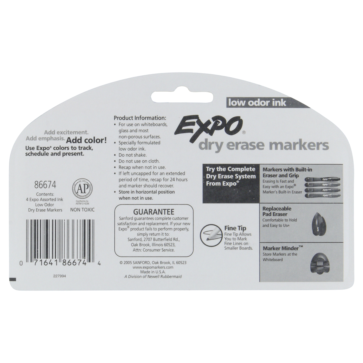 slide 2 of 2, Expo Fine Tip Dry Erase Marker Assorted 4 Count, 4 ct