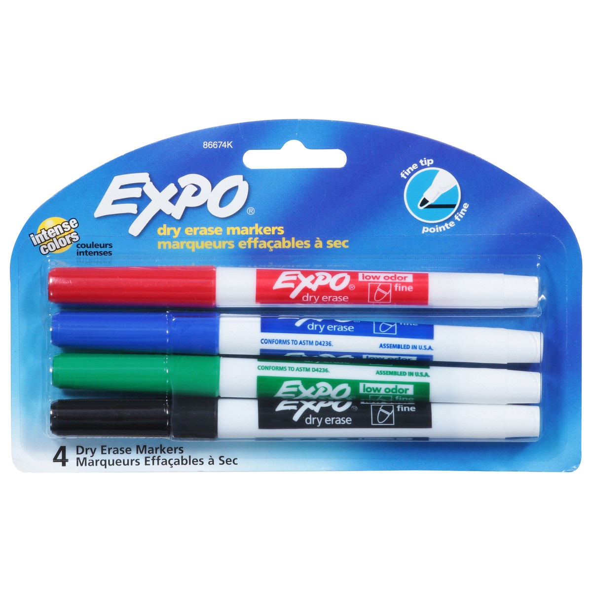 slide 1 of 9, Expo Fine Tip Intense Colors Dry Erase Markers 4 ea, 4 ct