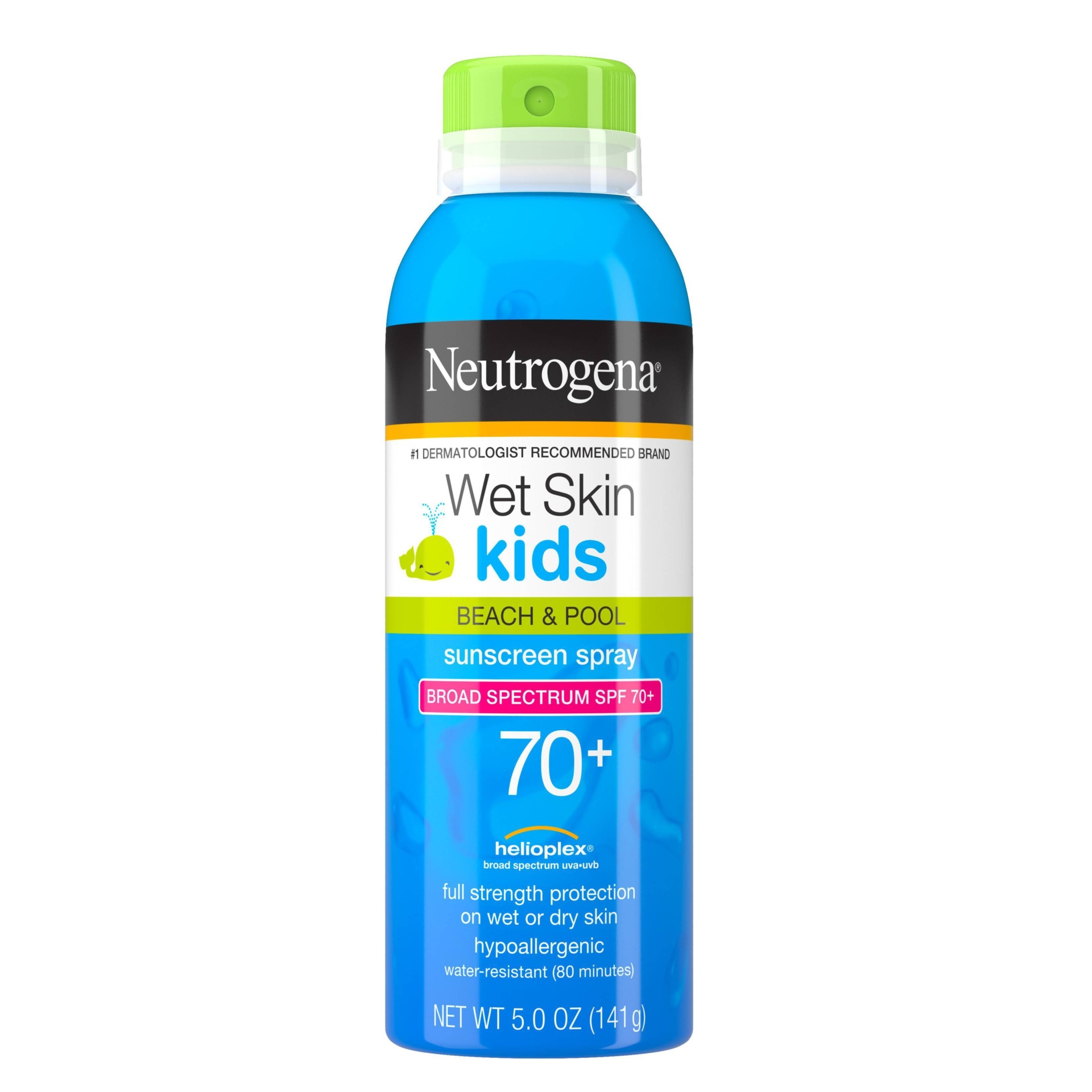 slide 1 of 6, Neutrogena Wet Skin Kids Beach & Pool Sunscreen Spray SPF 70+, 5 oz