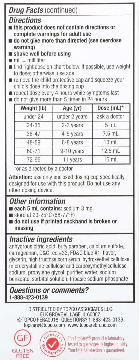 slide 8 of 14, TopCare Children Pain And Fever Grape, 4 oz