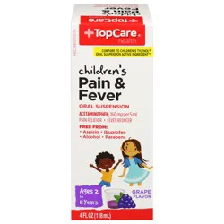 TopCare Health 160 mg Children's Oral Suspension Grape Flavor Pain & Fever 4 fl oz