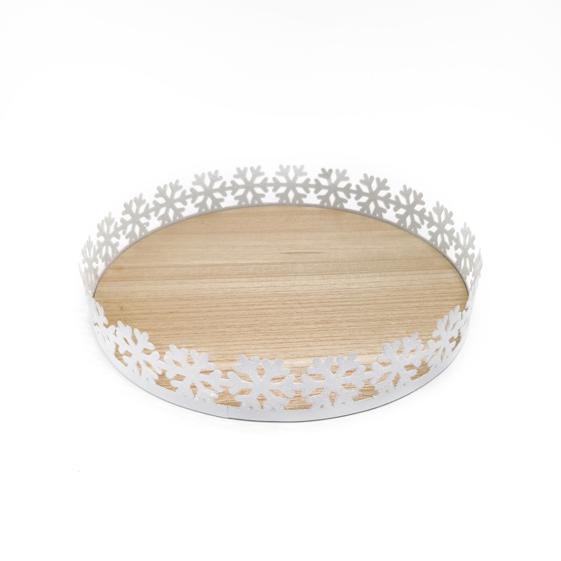 slide 3 of 4, 12" White Glitter Decorative Snowflake Tray By Ashland, 12 in