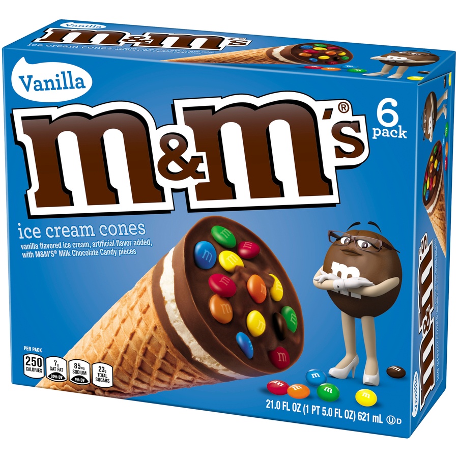 slide 3 of 8, M&M's Ice Cream Cones Vanilla, 6 ct