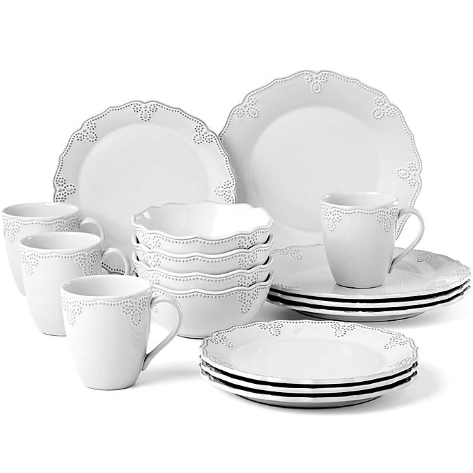 slide 1 of 2, Lenox French Carved Scalloped Dinnerware Set, 16 ct