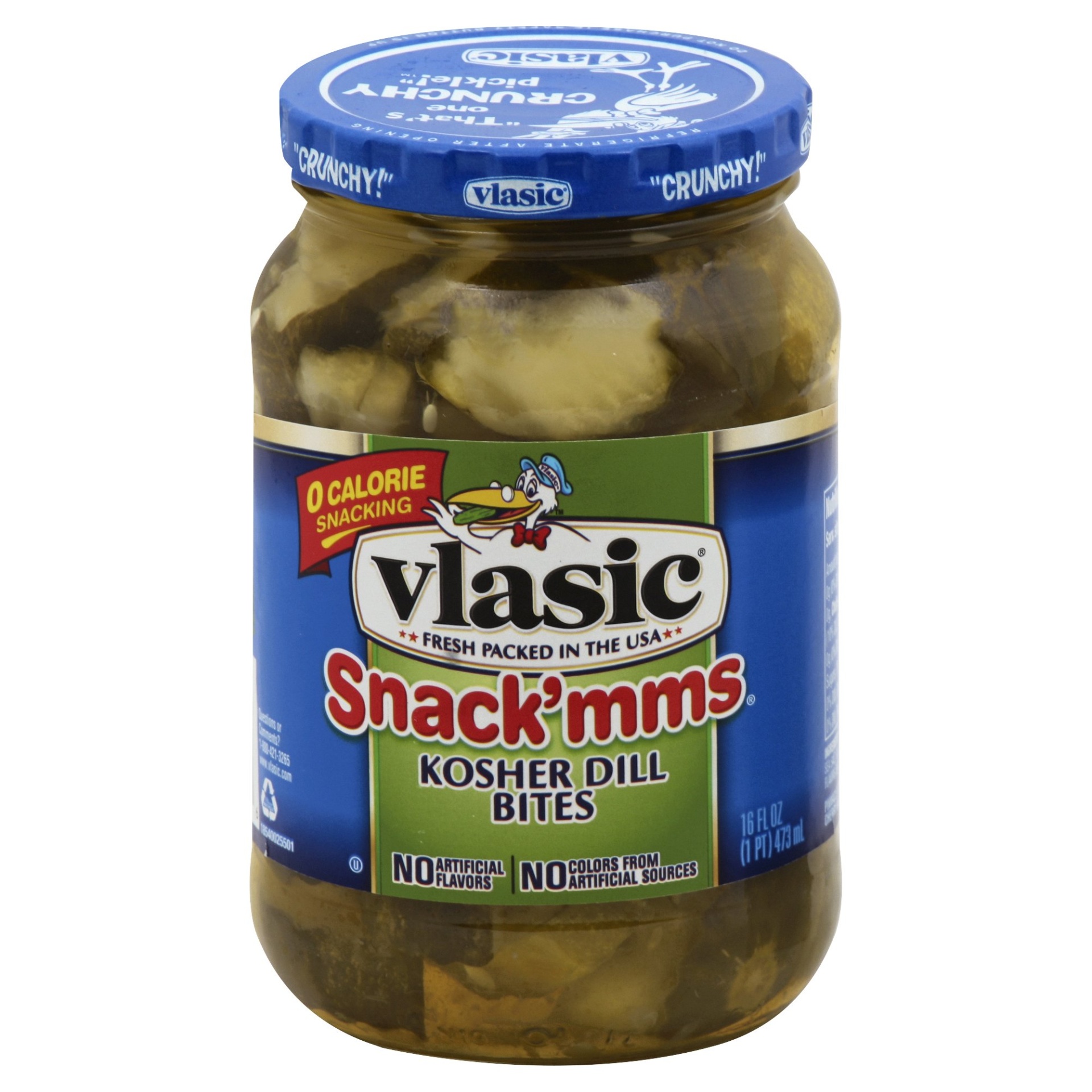 slide 1 of 1, Vlasic Snack'Mms Bite Kosher Dill, 16 fl oz