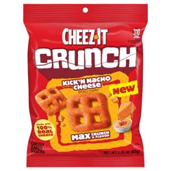 Cheez-It Crunch, Cheese Baked Snacks, Kick'n Nacho Cheese, 2.25oz, 1 Pouch