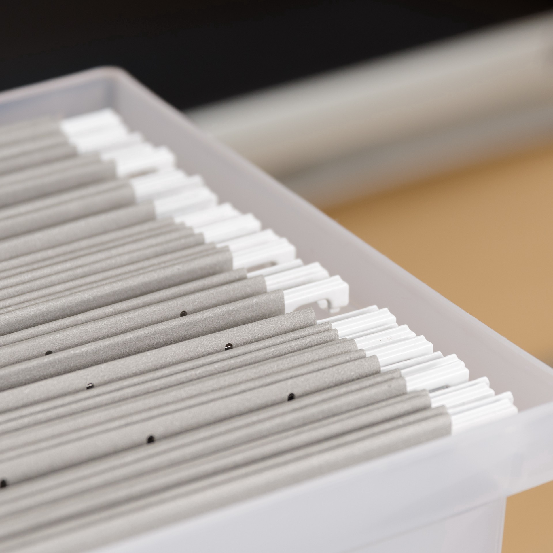 slide 3 of 6, Iris Medium Open Top Plastic File Box, 6 in x 13 in x 10 in