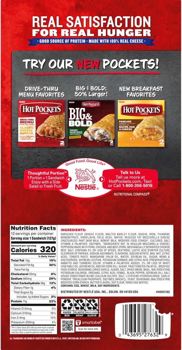 slide 4 of 8, Hot Pockets Premium Pepperoni Pizza Value Pack, 12 ct