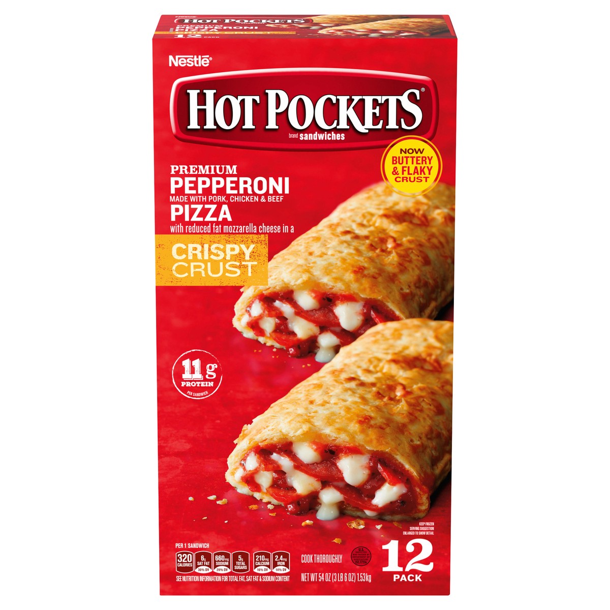 slide 1 of 8, Hot Pockets Premium Pepperoni Pizza Value Pack, 12 ct