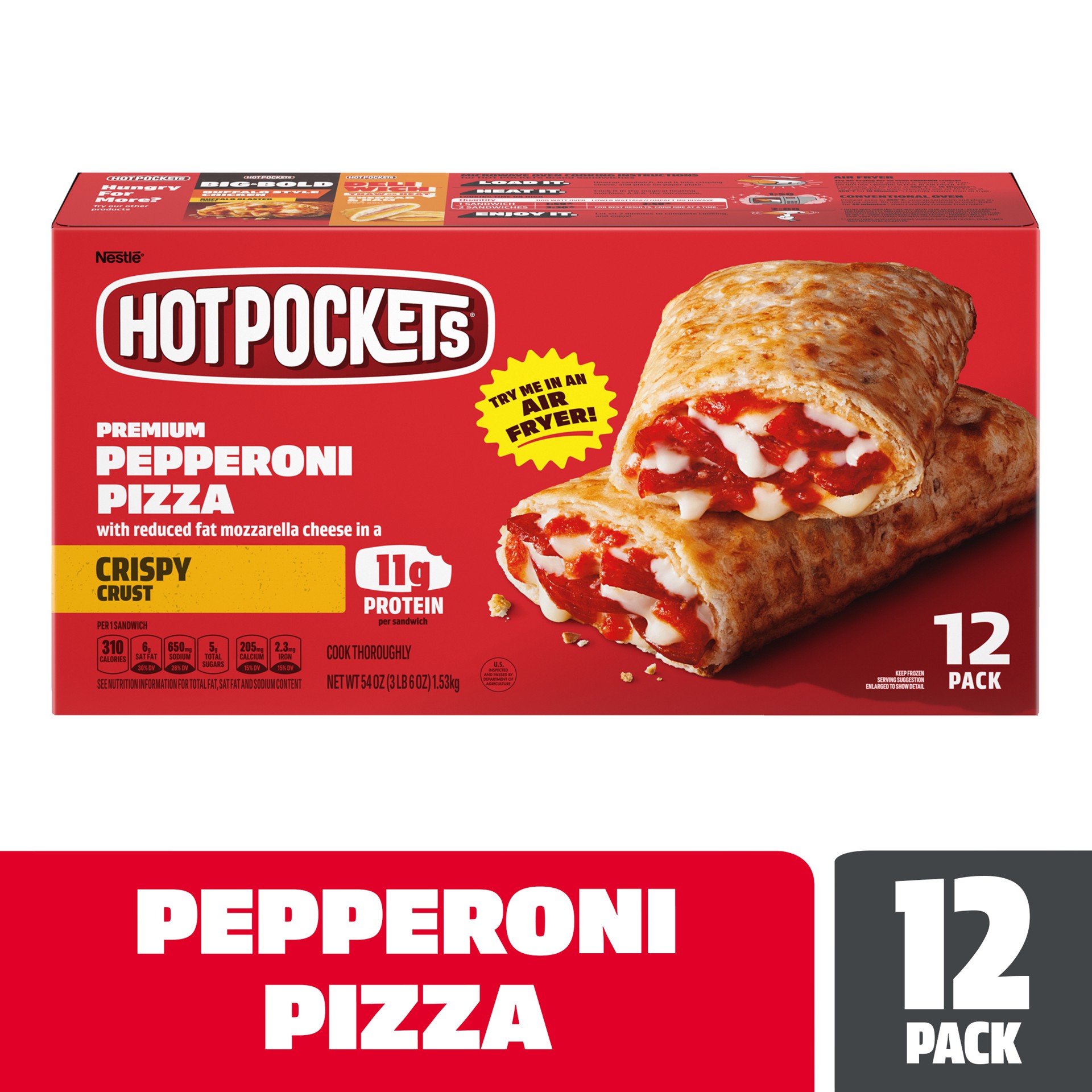 slide 1 of 1, Hot Pockets Premium Pepperoni Pizza Value Pack, 12 ct