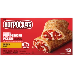 Hot Pockets Premium Pepperoni Pizza Crispy Crust Frozen Snacks