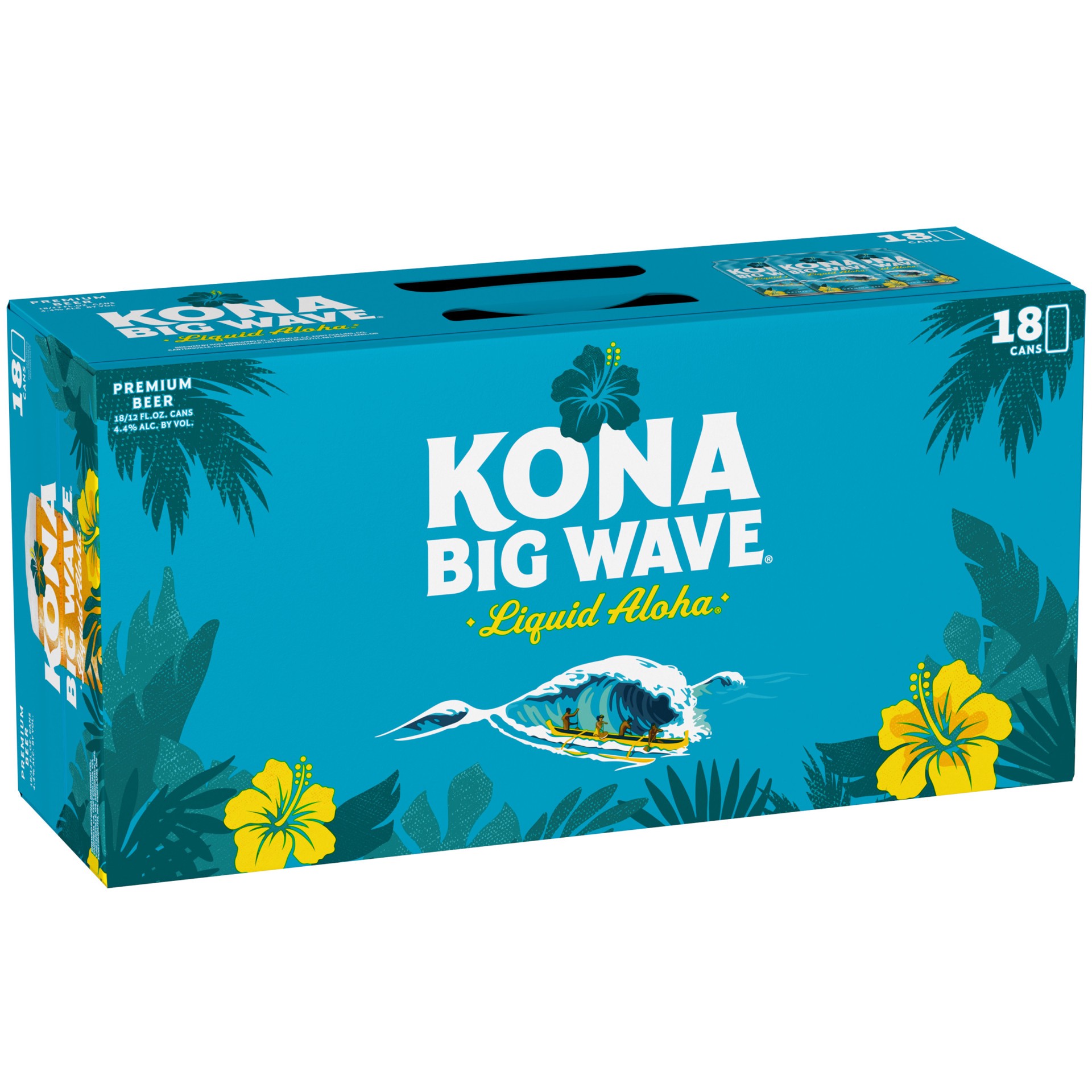 slide 1 of 4, Kona Big Wave Liquid Aloha Premium Beer 18 - 12 fl oz Cans, 216 fl oz