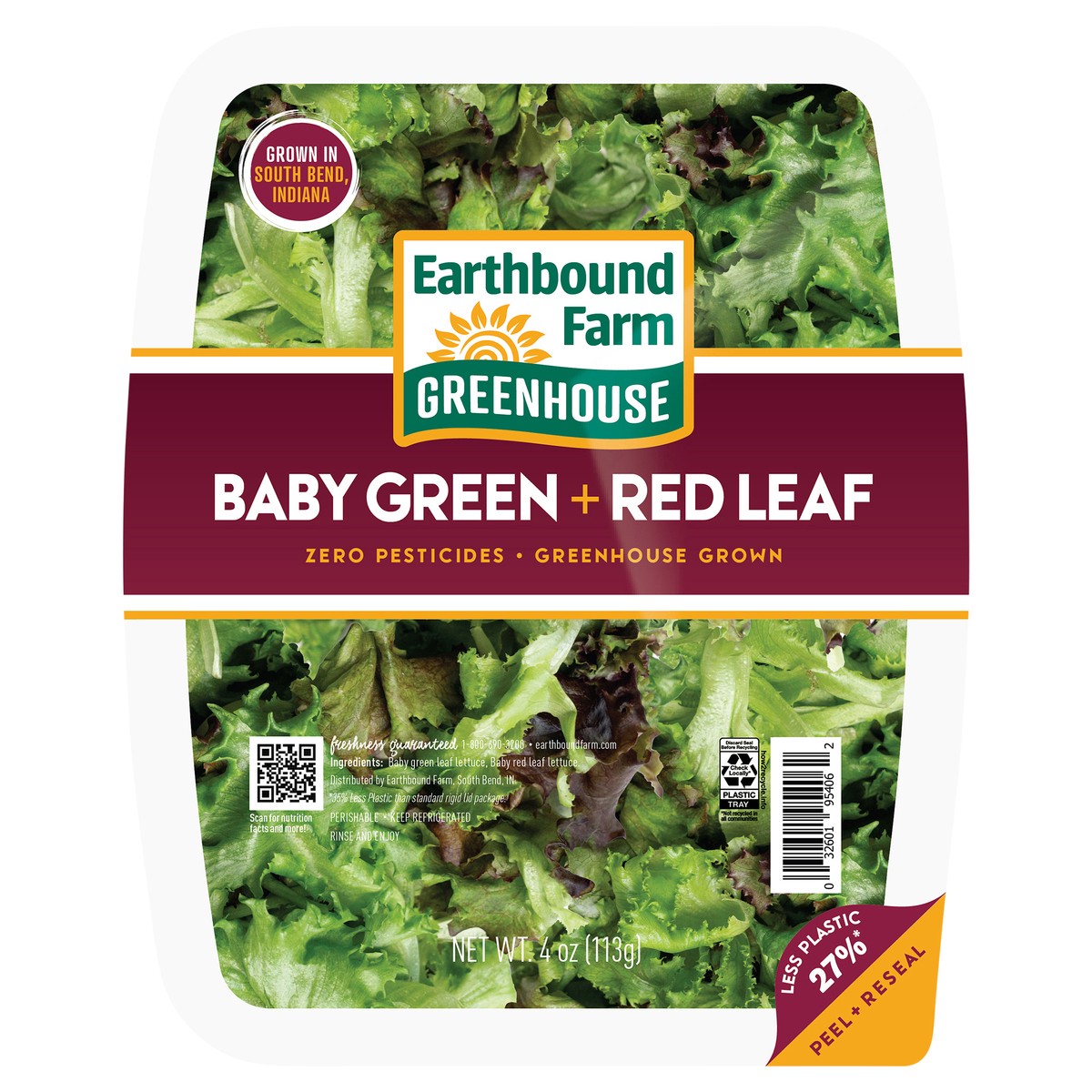 slide 1 of 5, Earthbound Farm Greenhouse Baby Green + Red Leaf, 4 oz