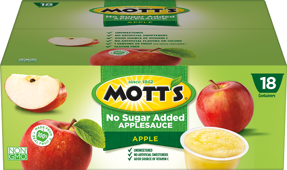 slide 1 of 2, Mott's Unsweetened Applesauce Cups, 18 ct; 3.9 oz