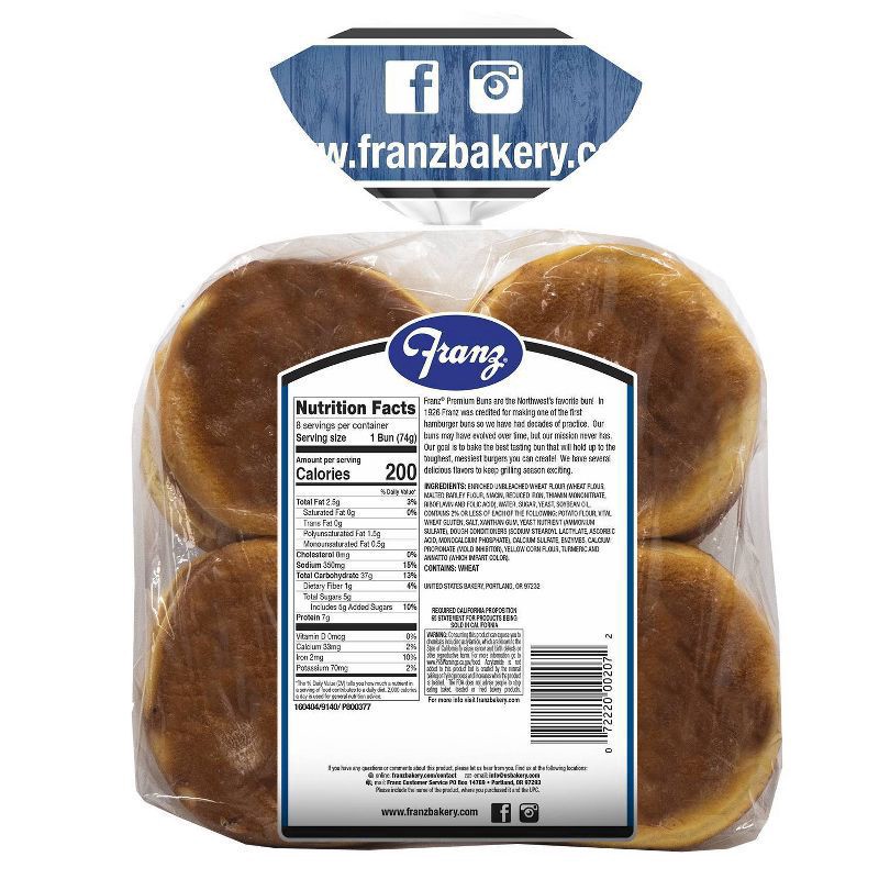 slide 2 of 6, Franz BBQ Potato Hamburger Buns, 21.0 oz