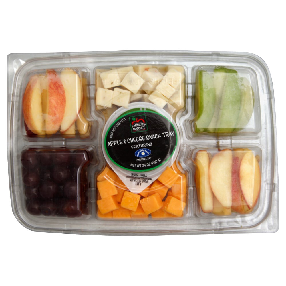 slide 1 of 5, Harris Teeter Farmers Market Apple & Cheese Snack Tray, 24 oz