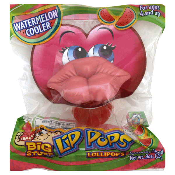 slide 1 of 1, Lip Pops Watermelon Cooler Lollipops, 0.8 oz